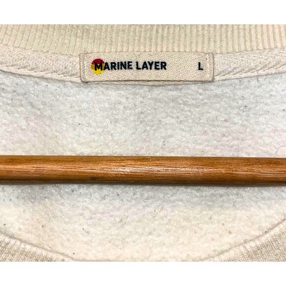 Marine Layer x LF Lost & Found Summit Sweatshirt Cream Rainbow Stripes L EUC - Picture 9 of 10